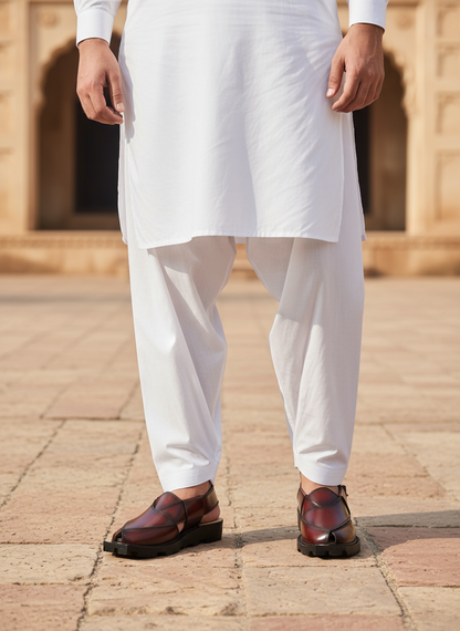 Narozi Hand Made Chappal ( Black/Maroon)