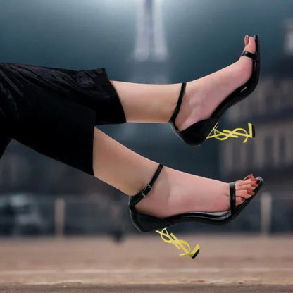 Black YSL Heel Opyum Black Heel